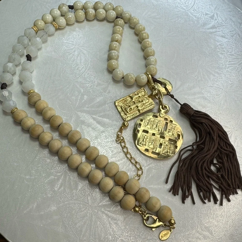 Chico’s Long Pendant Tassel Statement Necklace‎ 35”-39”